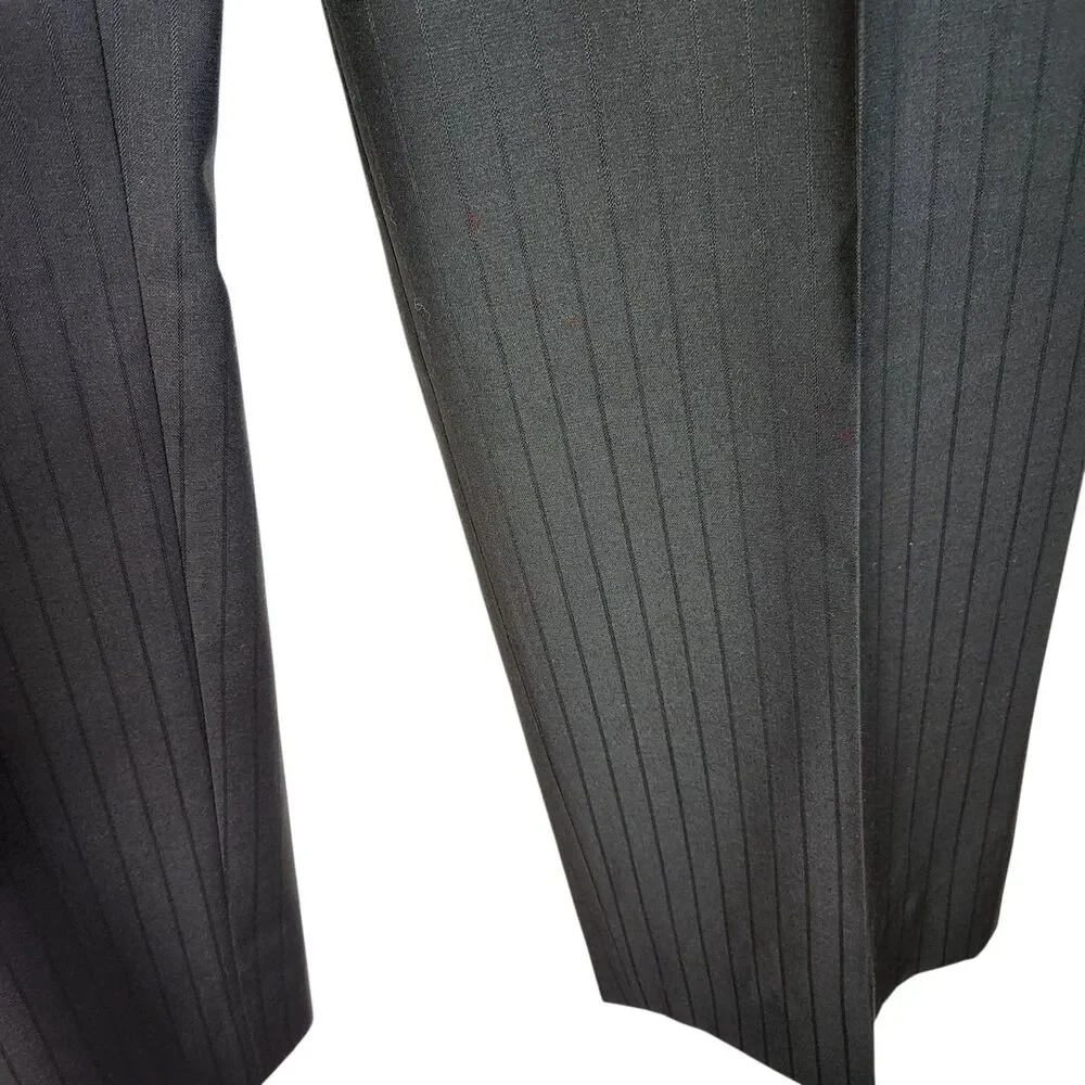 Caravelli Men's Super 150s Dark Gray Pinstripe 2 Pc Suit Jacket 40L Pants 40x32